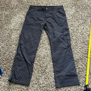 Prana Zion Pants Mens XL(36) x 32 stretch belted hiking outdoors casual